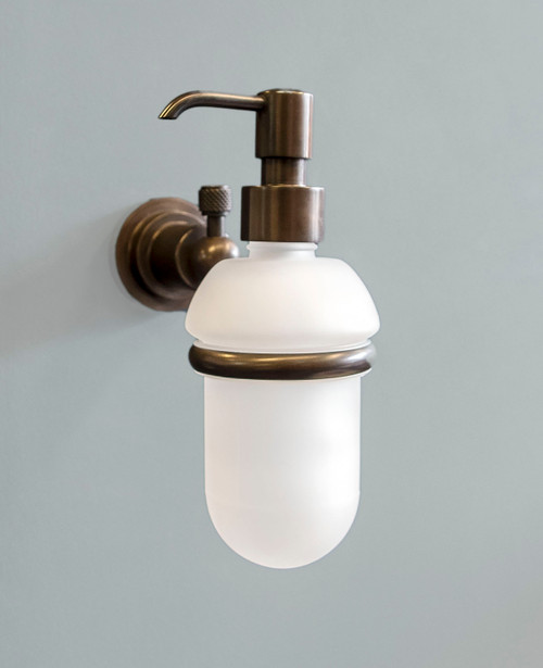 Alto glass soap dispenser and holder urbanite bronze