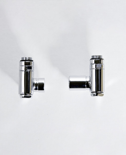 Dual Fuel 1/2inch angled radiator valves (pair) chrome