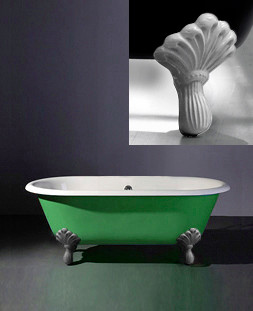 Astonian Verona 1540x785mm no-taphole cast iron roll top bath on Regal feet