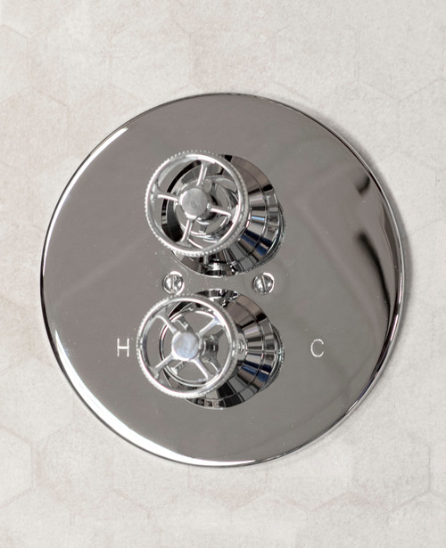 Acme 3/4inch dual outlet concealed thermostatic shower valve chrome