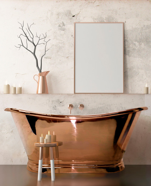 Astonian Copper roll top bath fully polished copper - size options