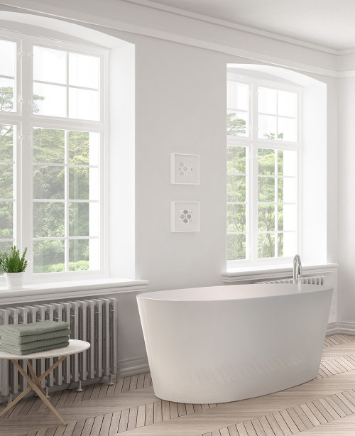 Sorpressa 1510x760mm no-taphole freestanding solid surface bath matt white