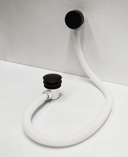 Nero klik 1.5inch slimline bath waste and overflow satin black