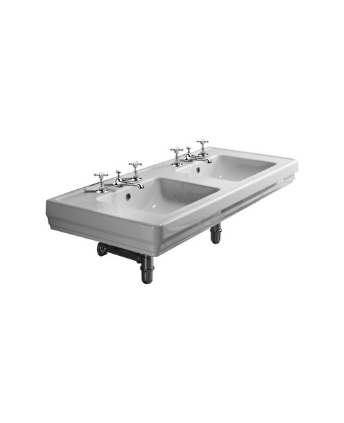 Carlton 2 125cm double 3-taphole basin