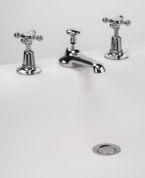 Tradition 3-hole basin mixer 5inch spout and pop-up waste - finish options