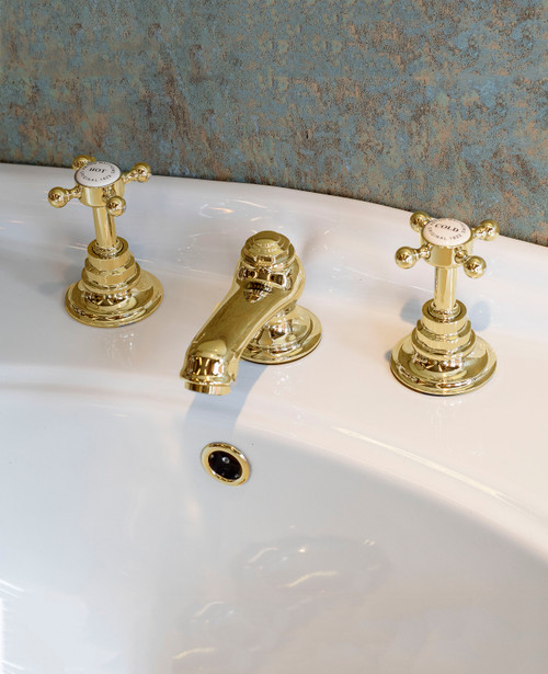 Astonian Original 3-hole basin mixer polished brass