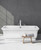 Senator 1800x850mm no-taphole freestanding solid surface bath polished white