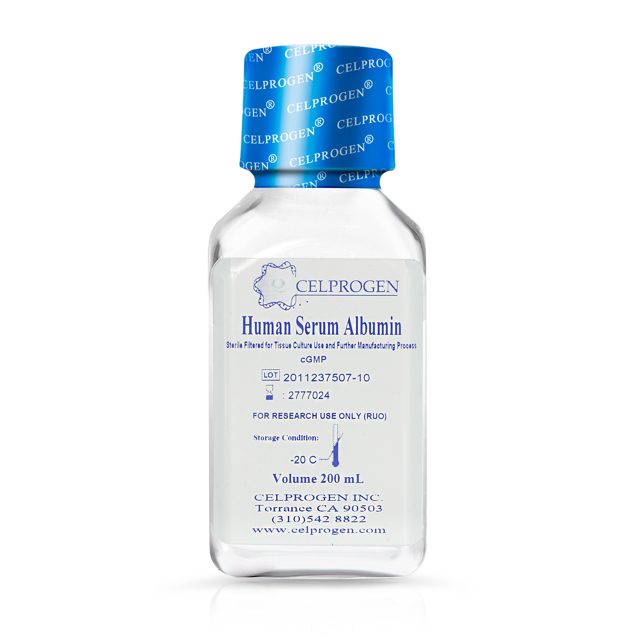 Human Serum Albumin 20 % solution: 200ml - Celprogen