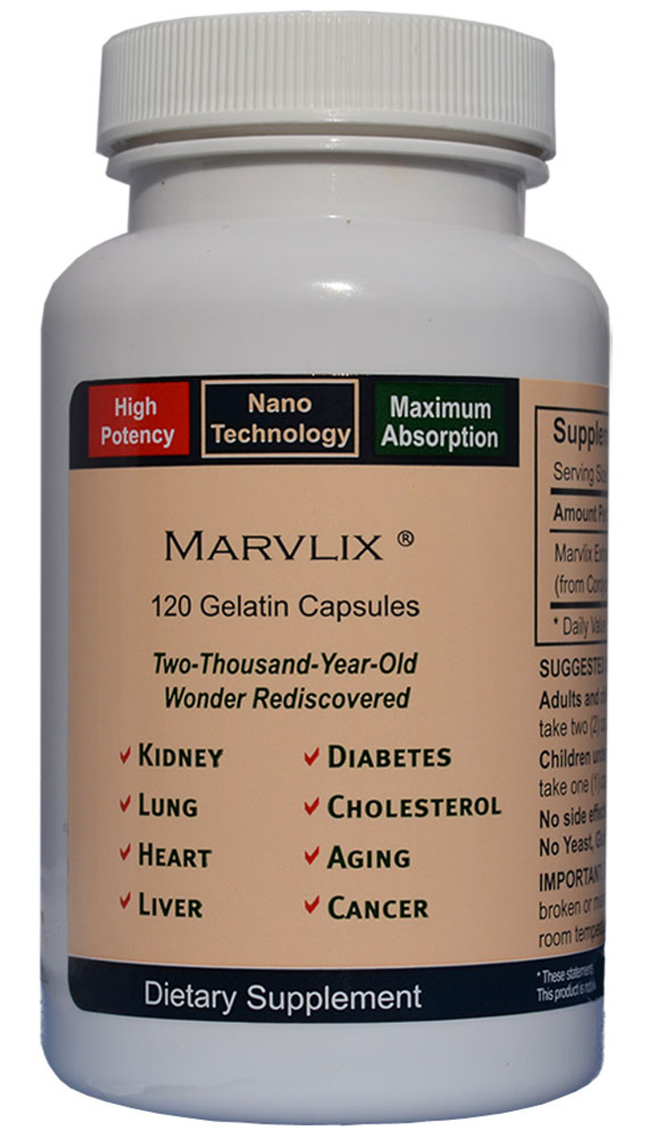 Elixir Industry Marvlix with Cordyceps Sinensis Mushroom 1200mg. per serving (120 Caps)