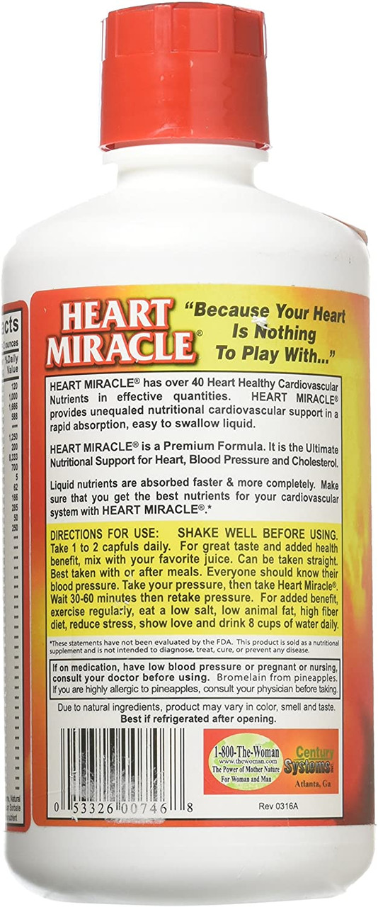 Heart Miracle 40 Heart Healthy Cardiovascular Nutrients Direction For Use