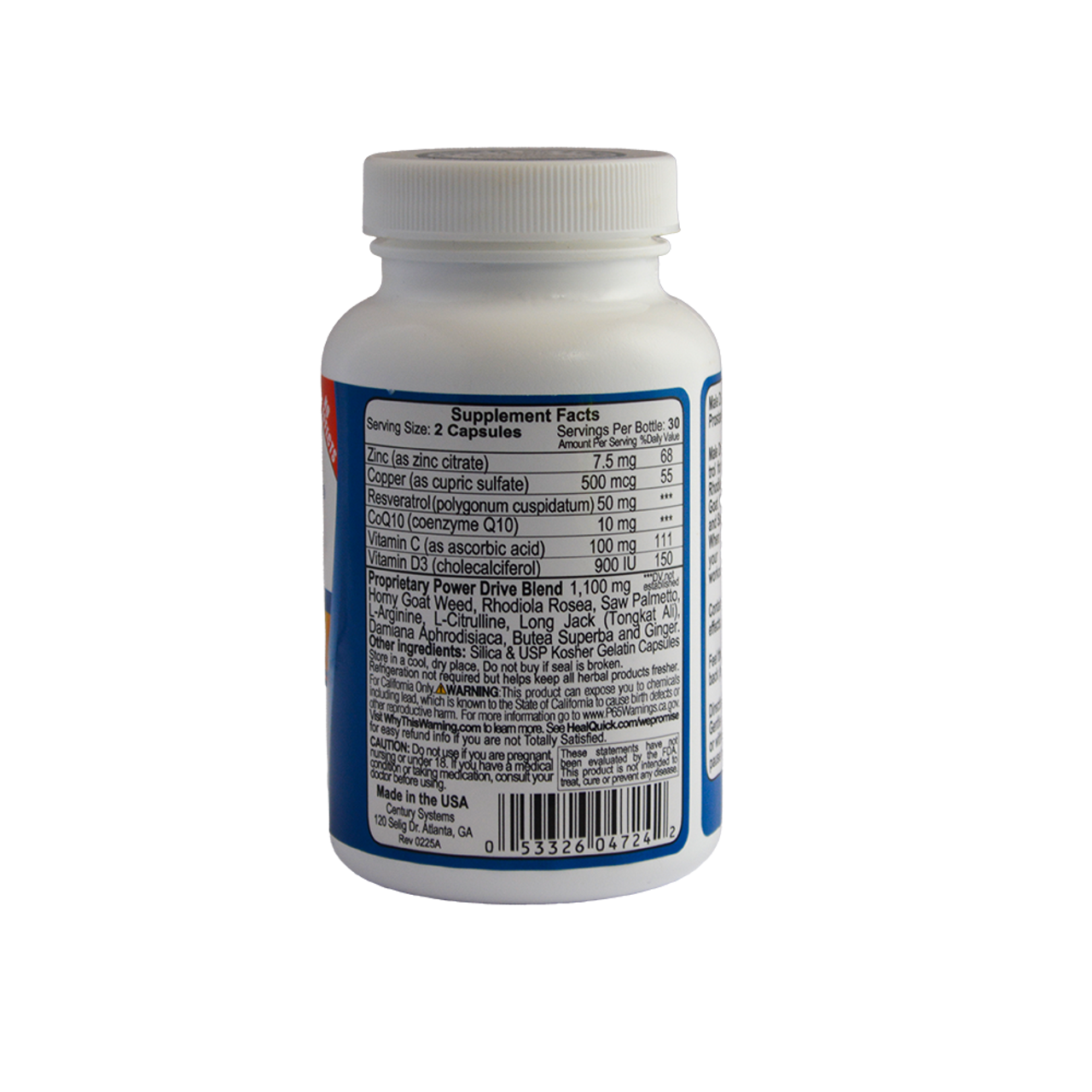 Century System Male Drive Supplement Facts