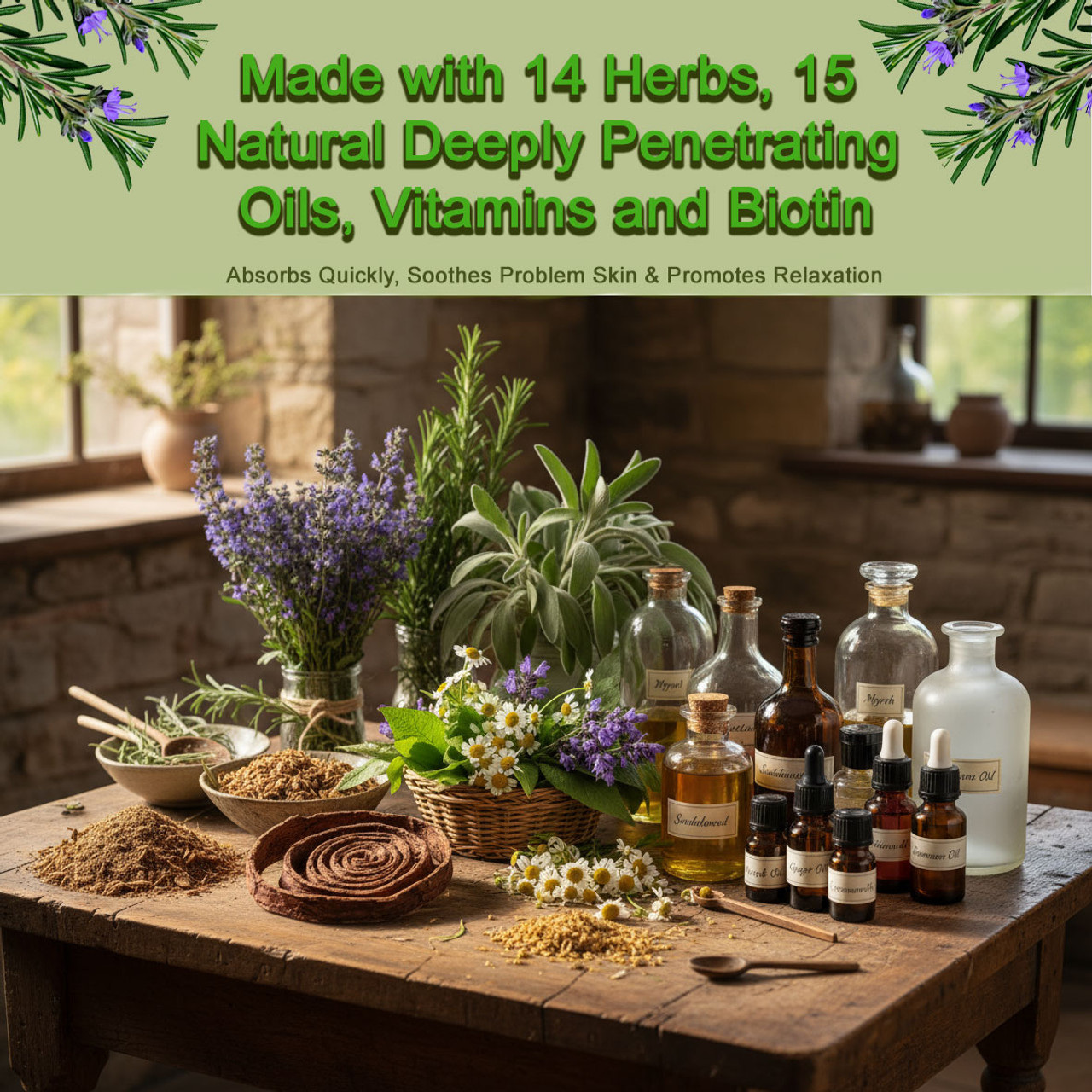 Made with 14 natural herbal extracts & 15 deep-penetrating plant based oils, nutrients and biotin. No Preservatives or Nut Oils. Miracle Oil is richly formulated.