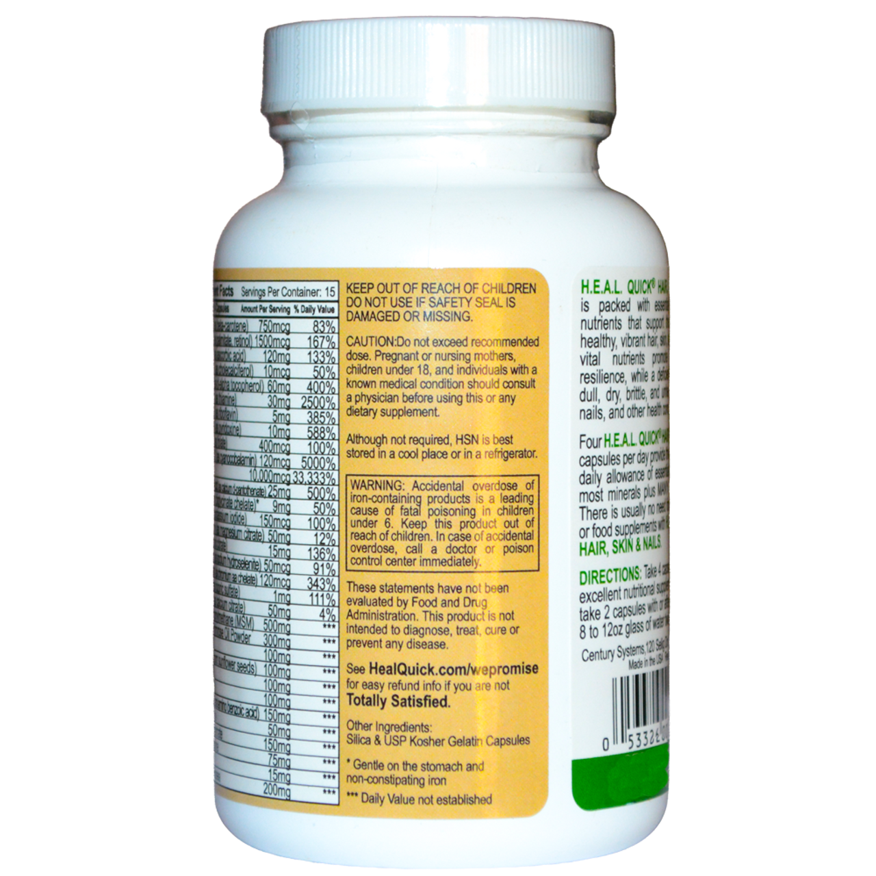 Century Systems Hair, Skin and Nails Warnings