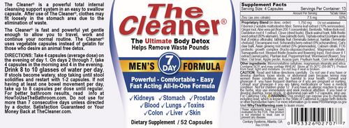 Century Systems The Cleaner Men's 7 Day Formula, The Ultimate Body Detox (52 VCaps)