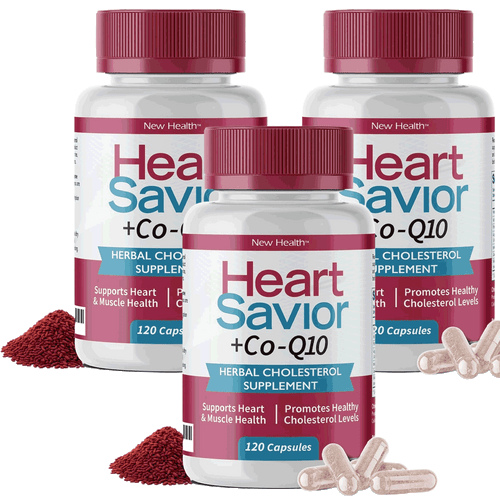 Heart Savior Herbal Heart Supplement For Healthy Cholesterol with Coenzyme Q10 (CoQ10) - Buy 3 Bottles Save $20.90 Heart Savior Herbal Heart Supplement For Healthy Cholesterol with Coenzyme Q10 (CoQ10) - Buy 3 Bottles Save $20.90