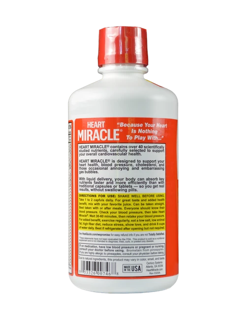 Heart Miracle 40 Heart Healthy Cardiovascular Nutrients Direction For Use