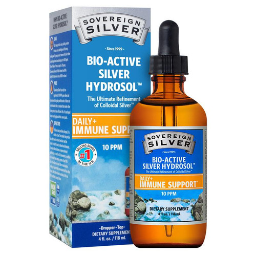 Sovereign Silver Bio-Active Colloidal Silver Hydrosol Dropper, 10 PPM (4 fl oz/118 ml)