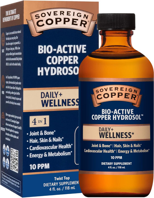 Natural Immunogenics Sovereign Copper  Bio-Active Copper Hydrosol Daily Wellness Supplement - Twist Top 4 fl oz 