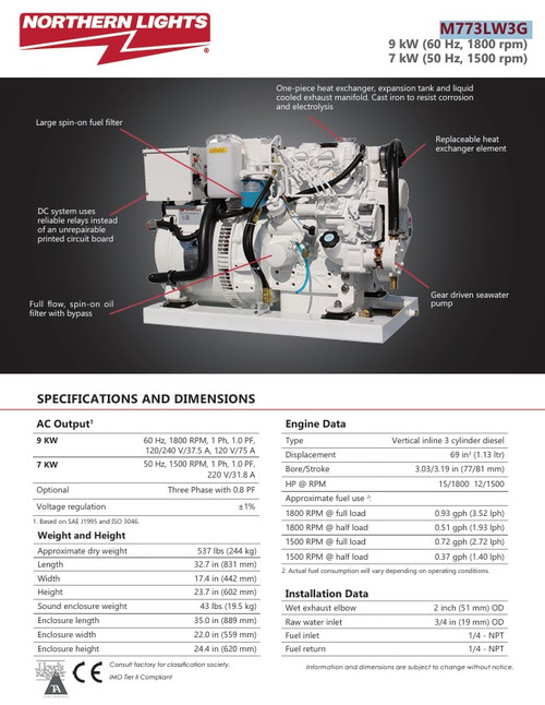 GENERATOR,NON EMISSIONS COMPLIANT,9KW,60HZ,120/240V,1PH,C3
