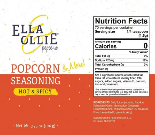 Ella & Ollie- Popcorn Seasoning Hot & Spicy