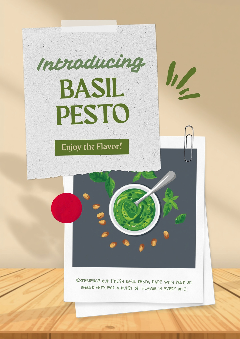 Basil Olive Oil Pesto (sample photo)