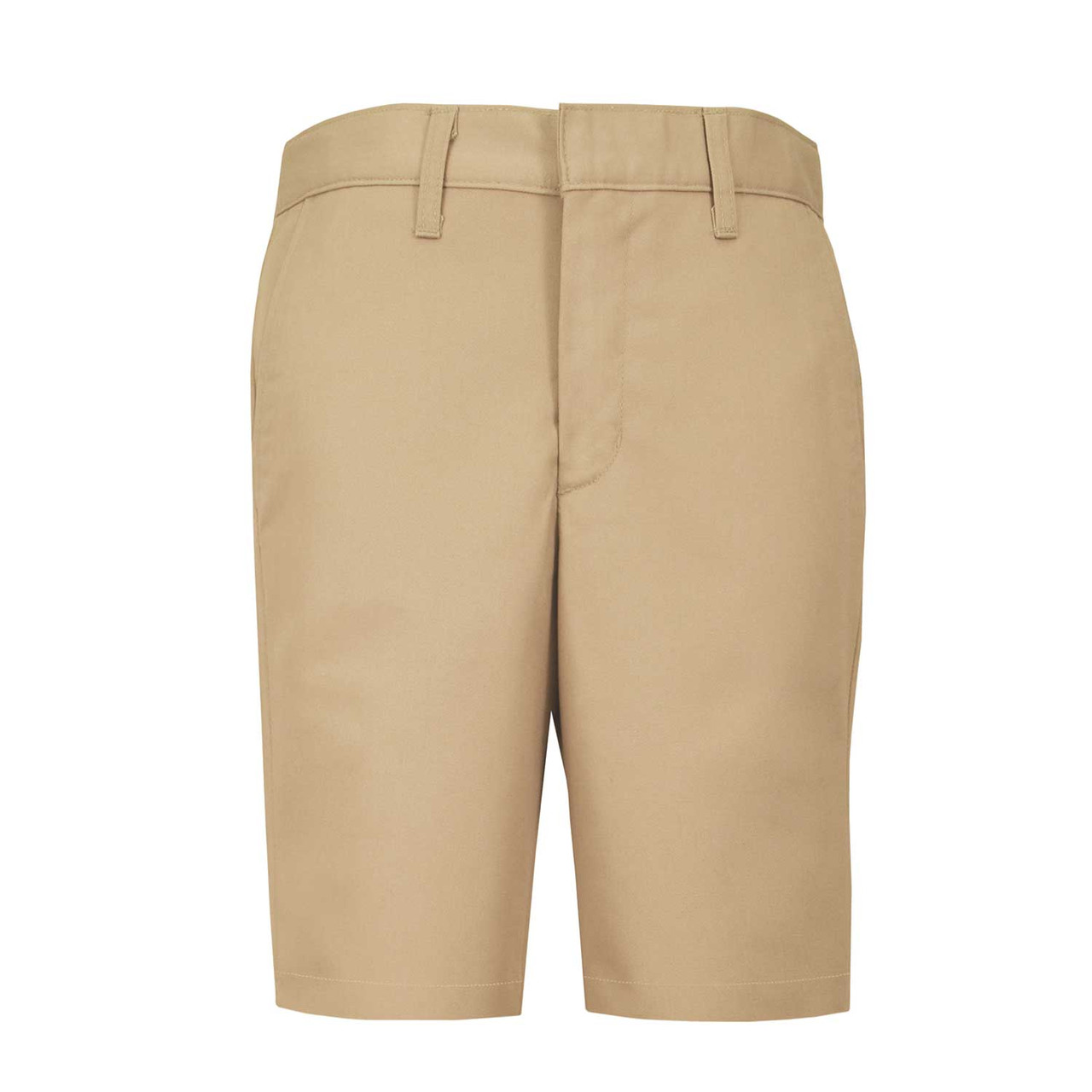 Male Flex Twill Flat Front Shorts - Khaki/Navy/Black - Educational ...