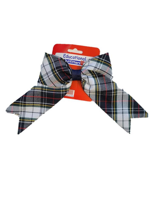 Large Bow on Hair Tie - Plaid 8B
