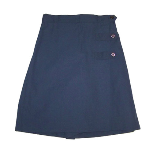 Girls Two-Button Tab Solid Skort - Navy Only