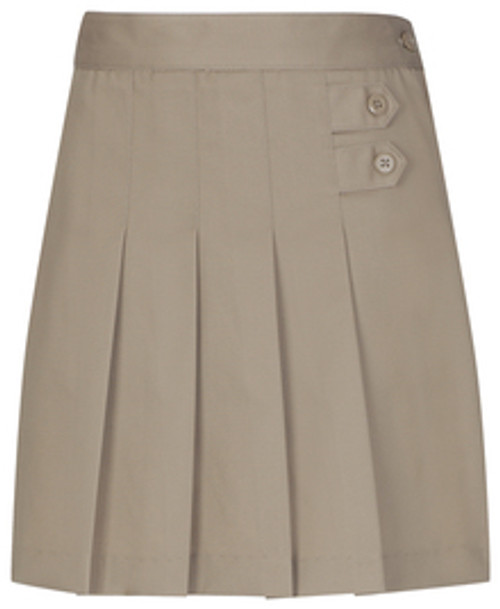 Girls Skort - Two Tab w/Pleats - KHK & NVY