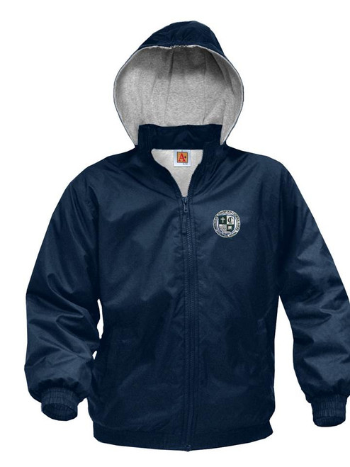 Navy Nylon Windbreaker Jacket - ICCS
