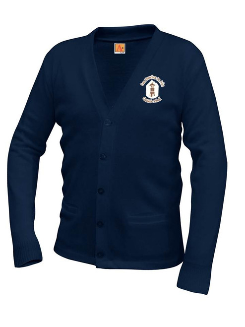 Classic Navy Button-Up Cardigan Sweater - SFDA