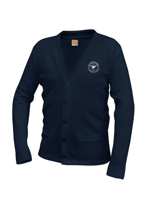 Navy Button-Up Cardigan Sweater - St Mary Basha