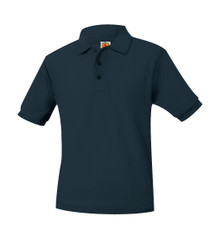 Navy Pique Short Sleeve Polo