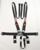 5-Point HNR / HANS Latch & Link 
Harness Assembly
• Exceeds SFI 16.1 Rating (SFI Tags Affixed)
   NOT D.O.T. Certified for On Highway Use 
• Premium 3" Polyester Webbing
• Twin Individual Shoulder Belts
• 2" Shoulder Accomodates HNR / HANS Device
• Pull Down Style Lap Belt
• 5 Point Design - Single 2" Crotch Strap
• 3" Hardware Ends Installed
• Double Adjustable for Ease of Installation
• Wrap Around or Bolt-in Mounting
• Drop-Forged Steel Hardware
• Shoulders Adjust from 20" to 62"
• Lap Belt Adjusts 20" to 60"
• Available in Black Only
• Can Be Re-webbed (SFI) Upon Expiration