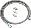 Gauge Line Kit, 4 AN, 5 ft Long, 4 AN Female to 4 AN Female, Fittings Included, PTFE, Braided Stainless, Mechanical Pressure Gauges, Kit.