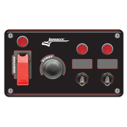 Longacre Flip-up Start / Ignition panel w/ 2 acc & pilot lights (52-44867)