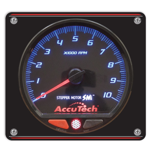 Longacre AccuTech™ SMi™ 'Stepper Motor' Memory Tach - Black in Aluminum Panel (52-44477)