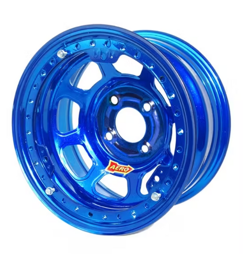 Aero Wheels Bead Lock Blue Chrome 13x8" / 2"O/S