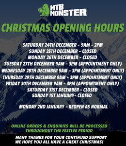 MTB Monster Christmas Opening Hours* - MTB Monster