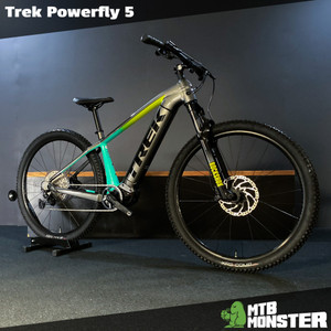 Trek Powerfly 5... featuring a Miami fade colour scheme! - MTB Monster