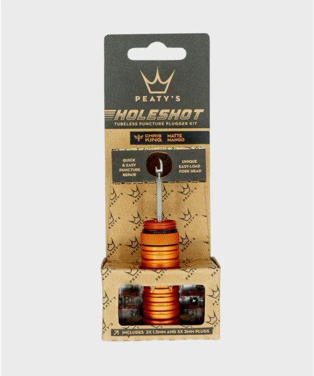 Peaty's HoleShot Tubeless Puncture Plugger Kit - Mango Peaty's HoleShot Tubeless Puncture Plugger Kit - Mango