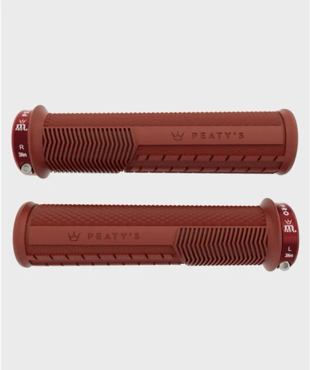 Peaty's Monarch Pro Knurl Grips Thin - Brick Red