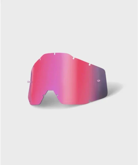100% Accuri / Racecraft / Strata Anti-Fog Replacement Lens - Pink Mirror / Smoke
