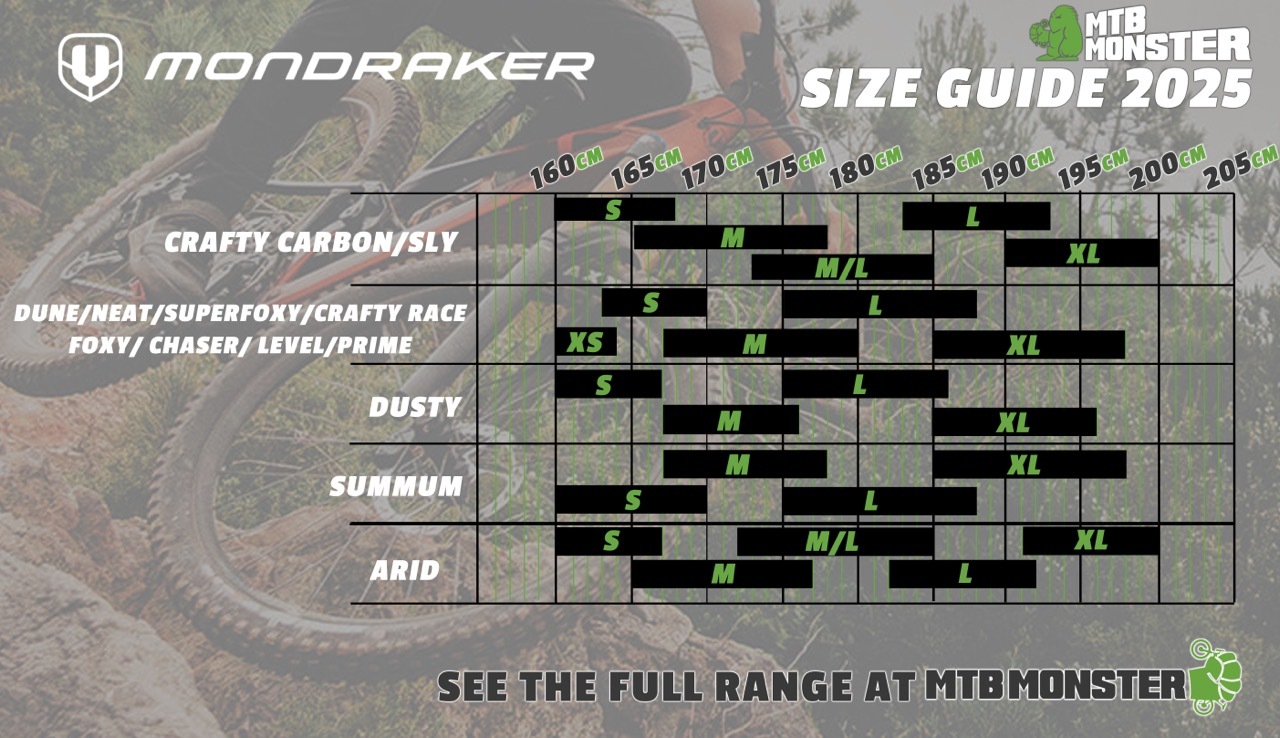 Mondraker Bikes Size Guide 2026