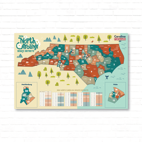 North Carolina - Senate Districts (36 x 24 Poster) North Carolina - Senate Districts (36 x 24 Poster)