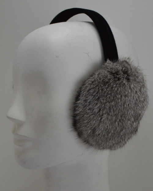 real naturl gray long hair rabbit earmuffs