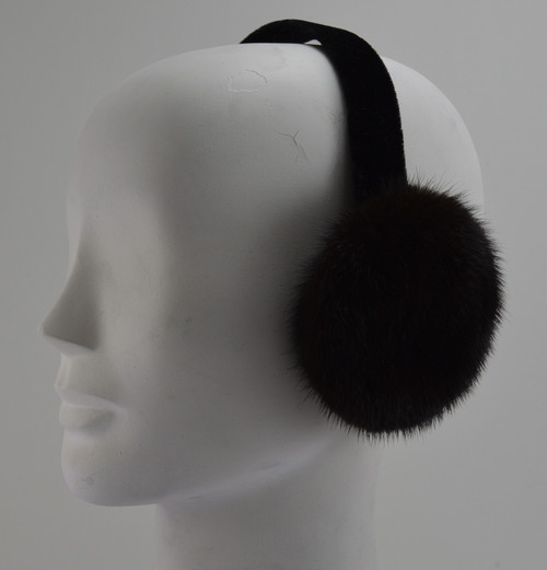 real black mink fur earmuffs