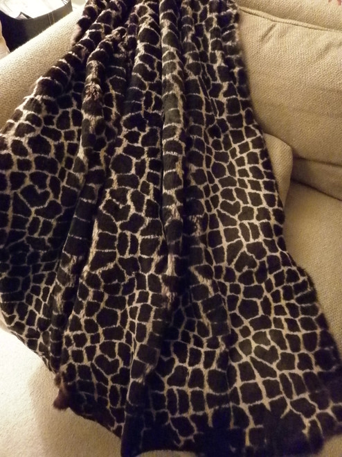 real soft warm rabbit fur throw