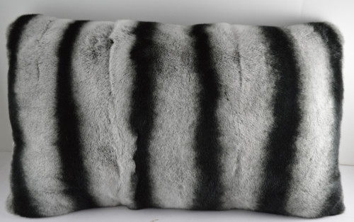 Real Genuine Rex Rabbit Fur Pillow Dyed Chinchilla cushion  New made in USA