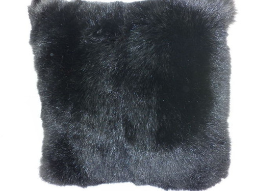 Real Genuine Black Opossum Fur Pillow
